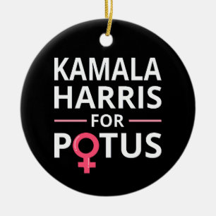 Kamala Harris For POTUS I Ceramic Tree Decoration