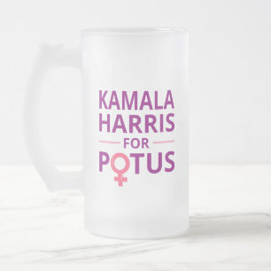 Kamala Harris For POTUS I Frosted Glass Beer Mug