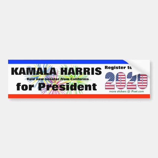 KAMALA HARRIS  FOR PRESIDENT - 2020 - BUMPER STICKER (Front)