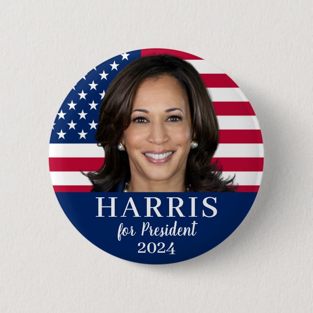 Kamala Harris For President 2024 6 Cm Round Badge (Front)