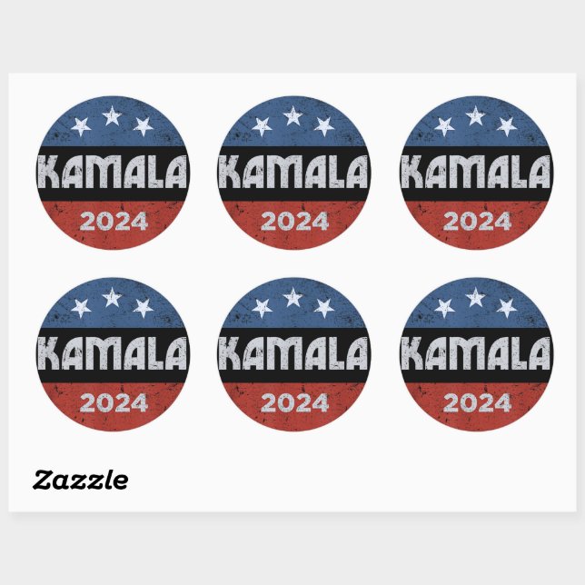 Kamala Harris for President 2024 Classic Round Sticker (Sheet)