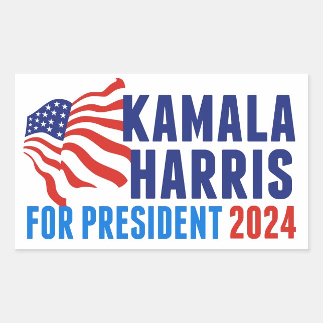 Kamala Harris for President 2024 Election Rectangular Sticker (Front)
