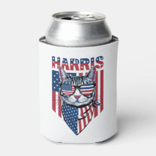 Kamala Harris for President 2024 Funny Cat Can Cooler