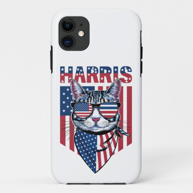 Kamala Harris for President 2024 Funny Cat  Case-Mate iPhone Case (Back)