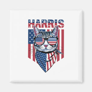 Kamala Harris for President 2024 Funny Cat  Magnet