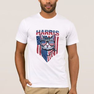Kamala Harris for President 2024 Funny Cat T-Shirt