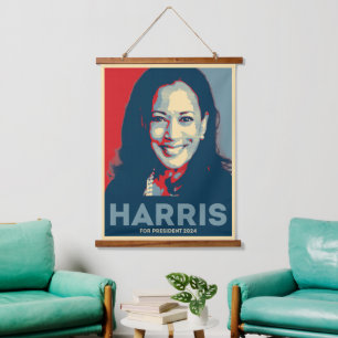 Kamala Harris For President 2024 Hanging Tapestry