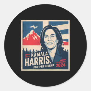 Kamala Harris For President 2024 Madam Vice Presid Classic Round Sticker
