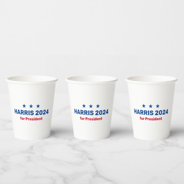 Kamala Harris For President 2024 Paper Cups (Multi)