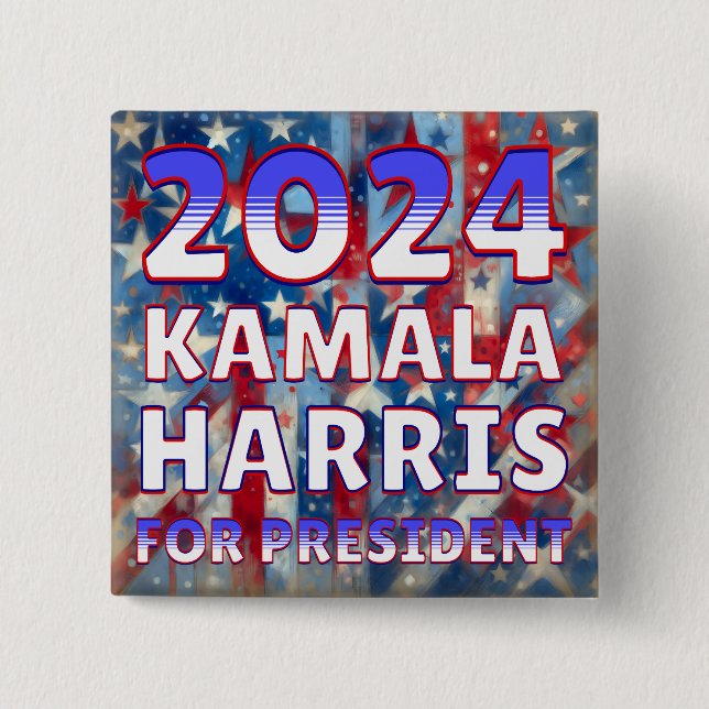 Kamala Harris for President 2024 Presidential  15 Cm Square Badge (Front)