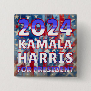 Kamala Harris for President 2024 Presidential 15 Cm Square Badge