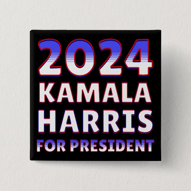 Kamala Harris for President 2024 Presidential  15 Cm Square Badge (Front)
