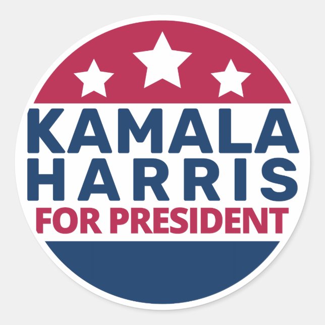 Kamala Harris For President 2024 Presidetial  Classic Round Sticker (Front)