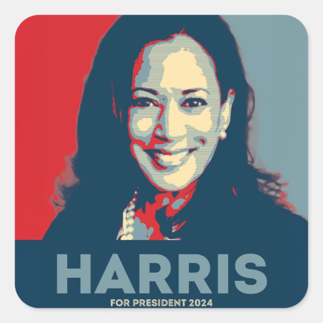 Kamala Harris For President 2024 Square Sticker (Front)
