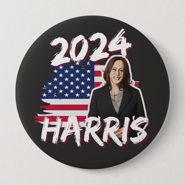 Kamala Harris for President 2024 US Election 10 Cm Round Badge (Front)