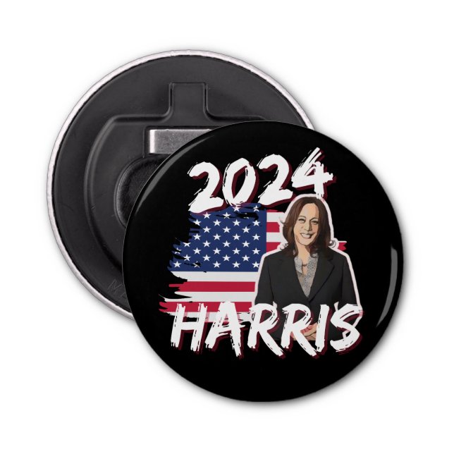 Kamala Harris for President 2024 US Election Bottle Opener (Front)