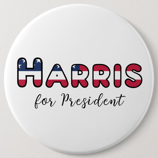 Kamala Harris for President 6 Cm Round Badge (Front)