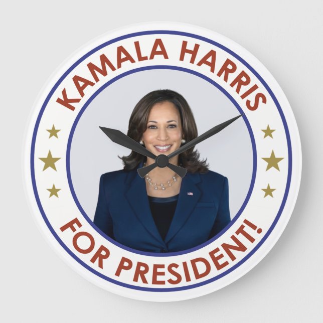 KAMALA HARRIS FOR PRESIDENT! LARGE CLOCK (Front)