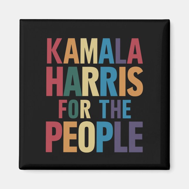 Kamala Harris For President LGBT Gay Pride Rainbow Magnet (Front)