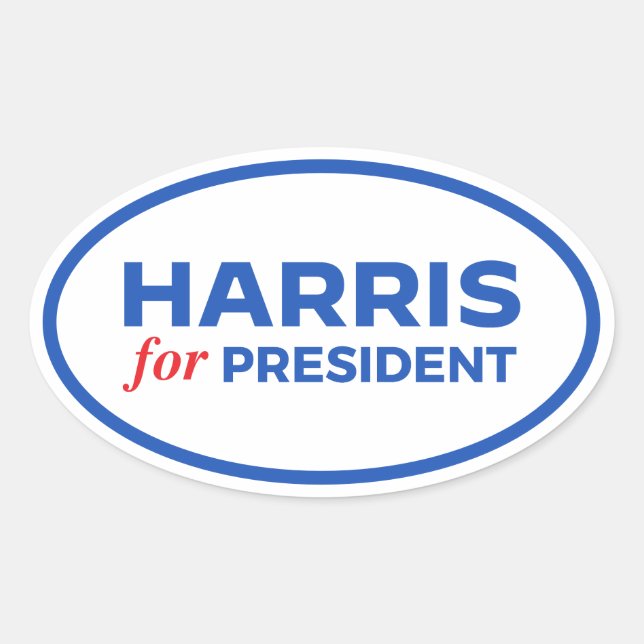 Kamala Harris for President Oval Sticker (Front)