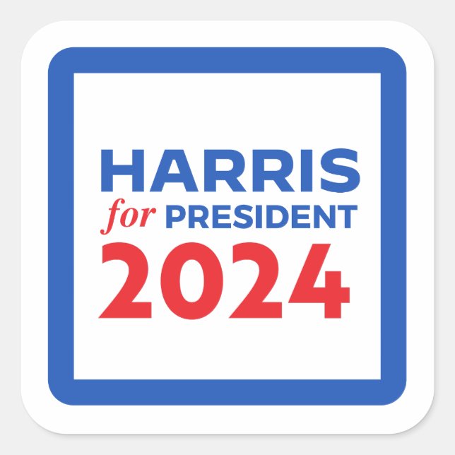 Kamala Harris for President Square Sticker (Front)