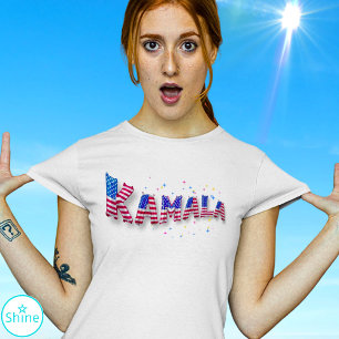 Kamala Harris for President US Flag Balloon Letter T-Shirt