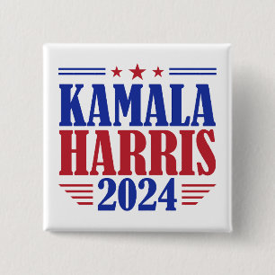 Kamala Harris For President USA America 2024 15 Cm Square Badge