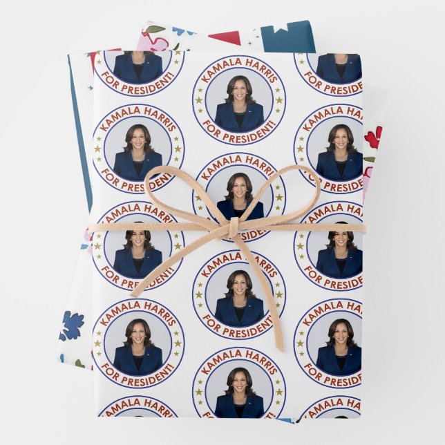 KAMALA HARRIS FOR PRESIDENT WRAPPING PAPER SHEET (In situ)