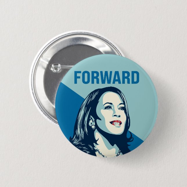 KAMALA HARRIS FORWARD 6 CM ROUND BADGE (Front & Back)