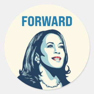 KAMALA HARRIS FORWARD CLASSIC ROUND STICKER