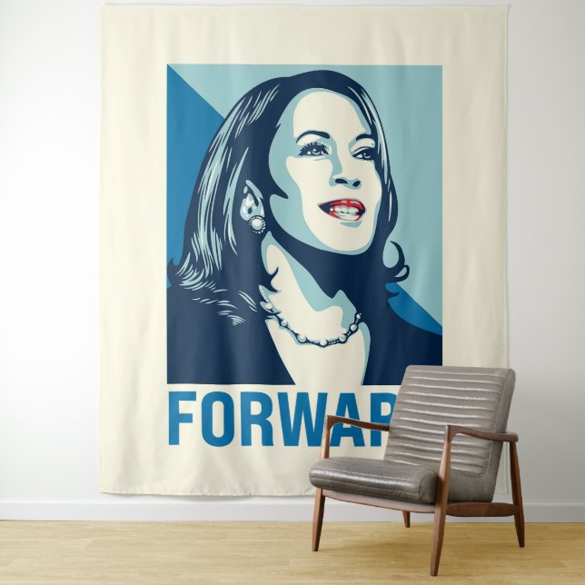 Kamala Harris Forward Tapestry (In Situ)