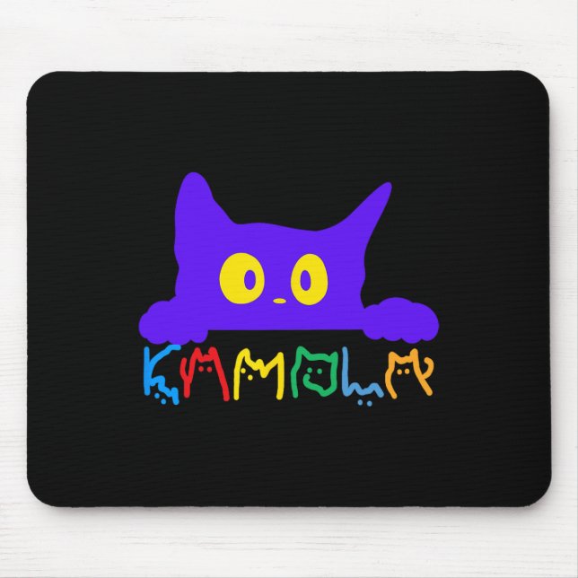 Kamala Harris Funny Cat Lettering Typography Alpha Mouse Mat (Front)