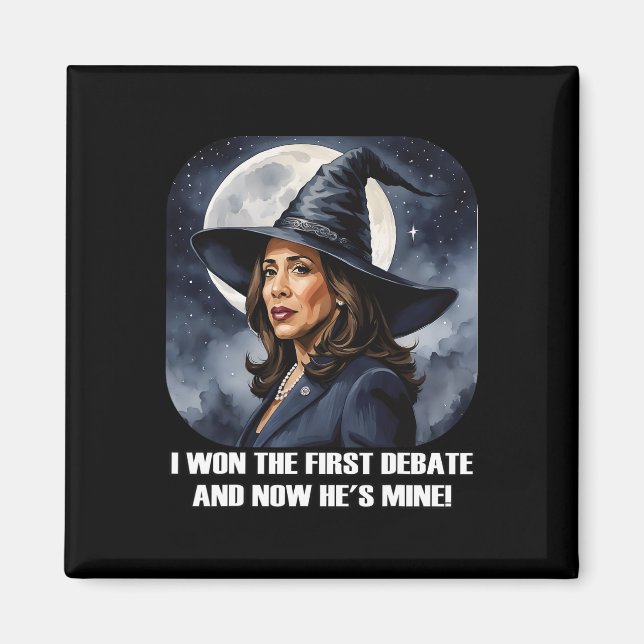 Kamala Harris Funny Debate Election 2024 Won Witch Magnet (Front)