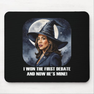 Kamala Harris Funny Debate Election 2024 Won Witch Mouse Mat