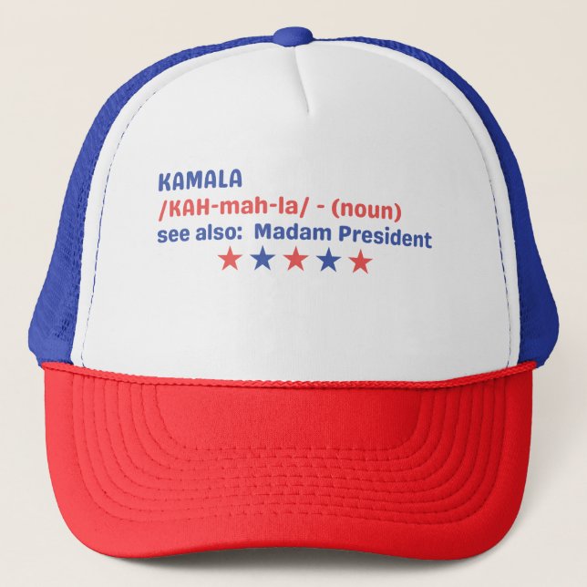 Kamala Harris funny definition 2024 Election vote  Trucker Hat (Front)