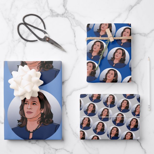 KAMALA HARRIS GIFT WRAPPING PAPER SHEET (Front)