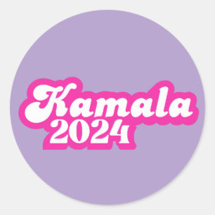 Kamala Harris girly Pink Logo 2024 Classic Round Sticker