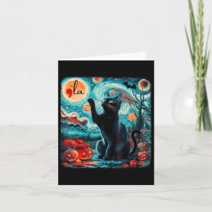 Kamala Harris Halloween Bats Starry Night Black Ca Card