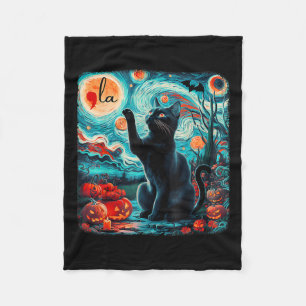 Kamala Harris Halloween Bats Starry Night Black Ca Fleece Blanket