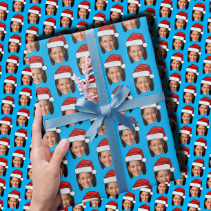 Kamala Harris Head Face Santa Hat Christmas  Wrapping Paper