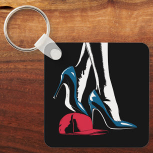 Kamala Harris Heels Stepping On Maga Hat  Key Ring