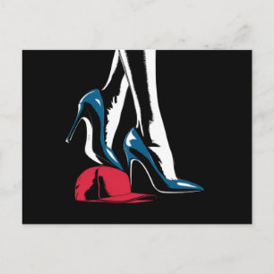 Kamala Harris Heels Stepping On Maga Hat  Postcard