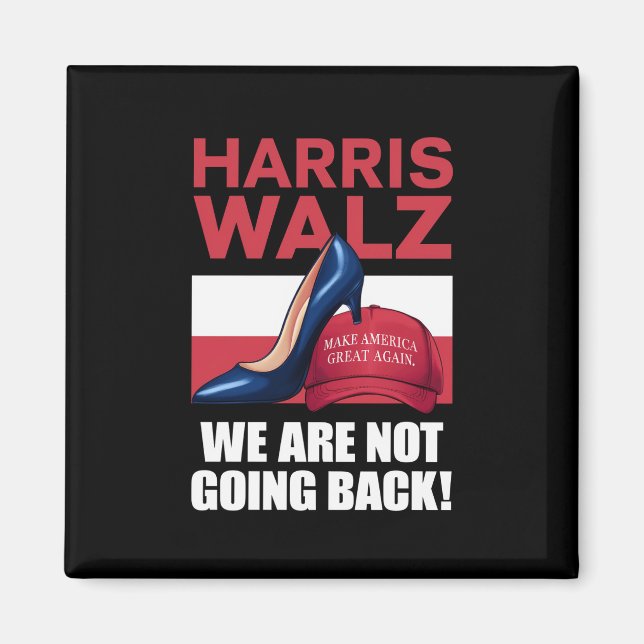 Kamala Harris Heels Stepping On Red MAGA Hat   Magnet (Front)