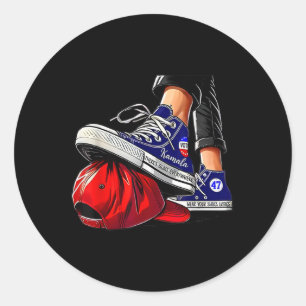 Kamala Harris High Heels Stepping On Red Hat  Classic Round Sticker