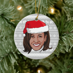 Kamala Harris Holiday Ceramic Ornament