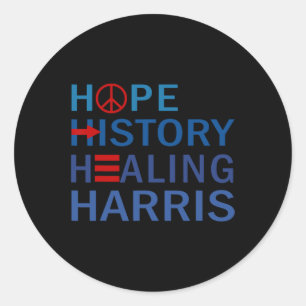 Kamala Harris Hope History Healing Harris Walz 202 Classic Round Sticker