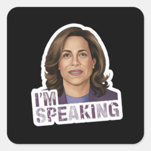 Kamala Harris I Am Speaking, Historic Debate Quote Square Sticker
