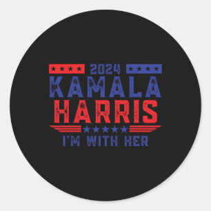 Kamala Harris I'm With Her Election 2024  Classic Round Sticker
