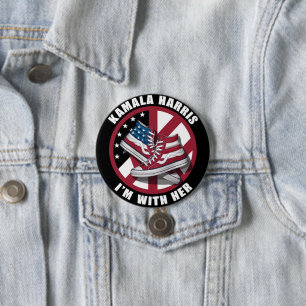 Kamala Harris I'm with Her Patriotic Converse  7.5 Cm Round Badge