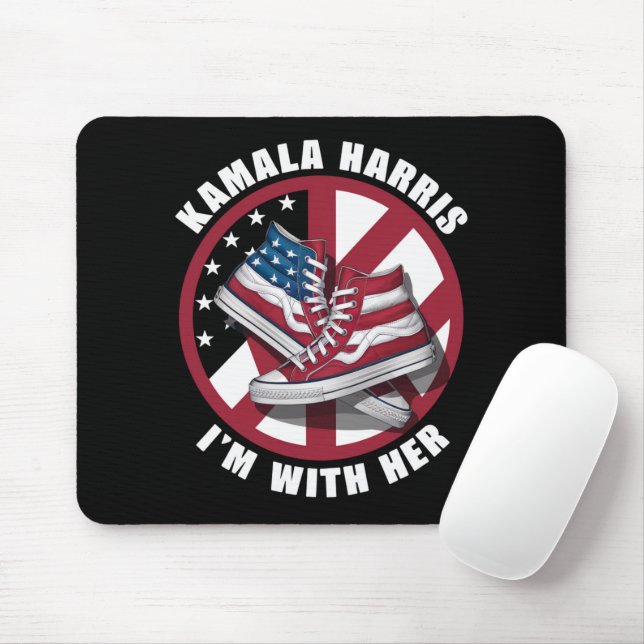 Kamala Harris I'm with Her Patriotic Converse  Mouse Mat (With Mouse)